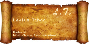 Levius Tibor névjegykártya